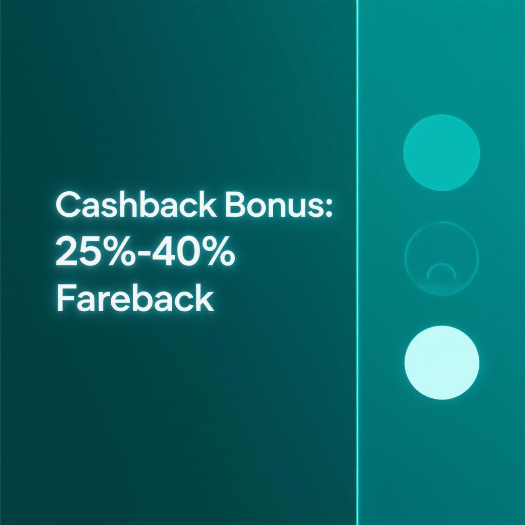 Cashback Bonus: 25%-40% Fareback